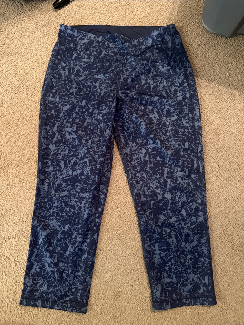 Athleta Navy Blue Patterned Leggings